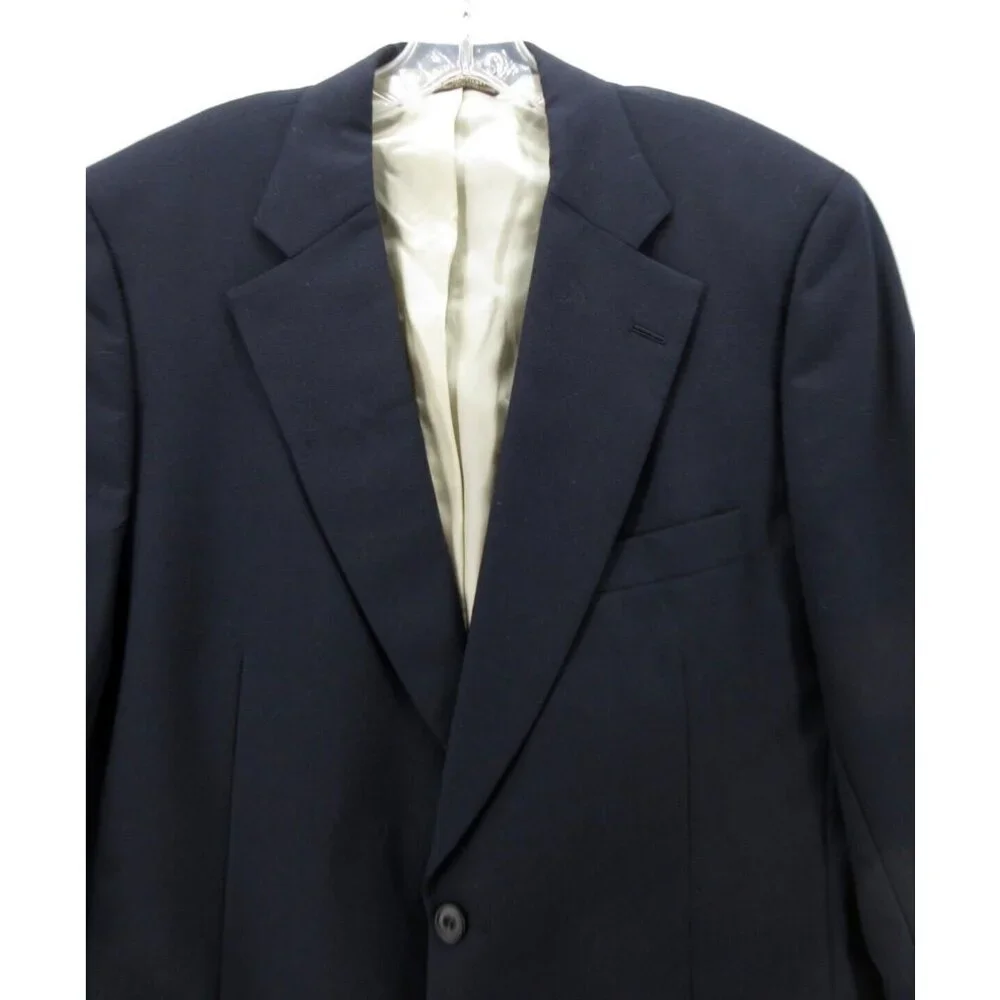 VINTAGE Paul Stuart Sport Coat 42 Long Blazer Wool Jacket Navy Lined